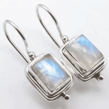 Square Moonstone Earrings