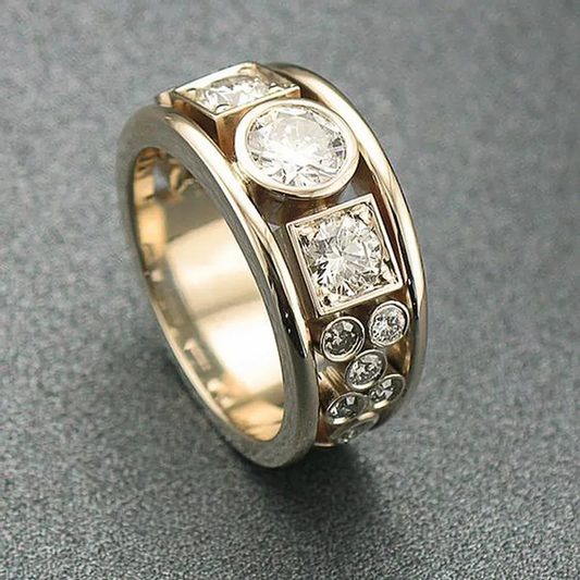 Golden Crystal Ring