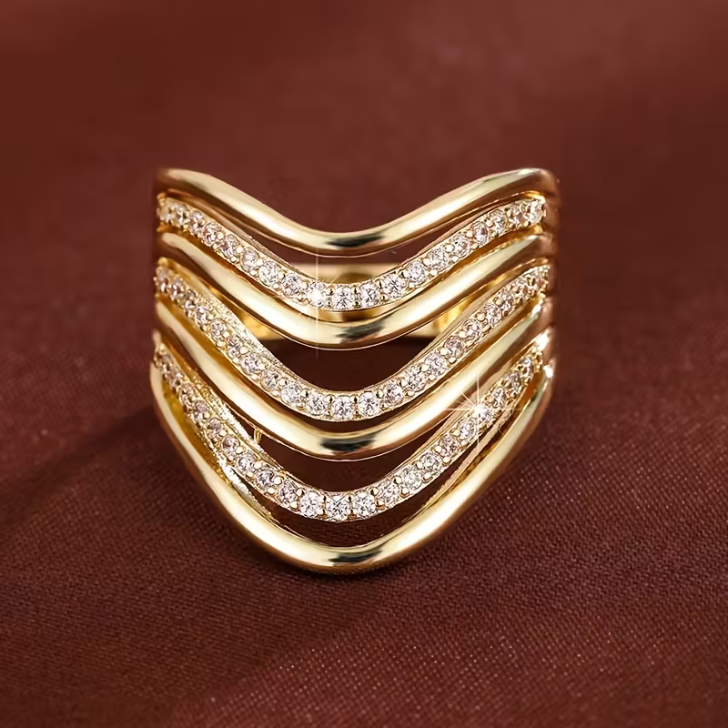 Golden Wave Ring