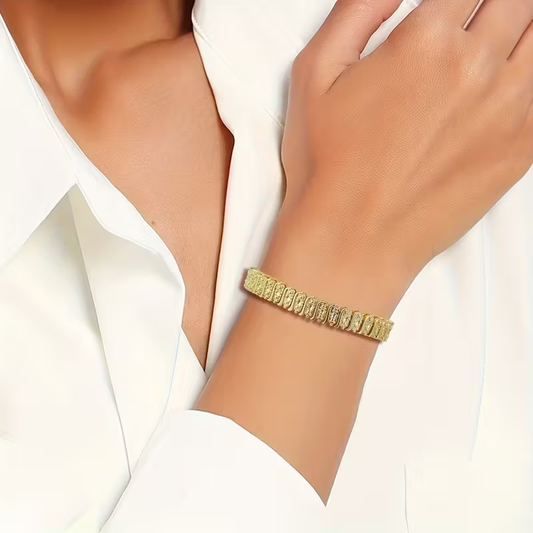 Golden Radiance Tennis Bracelet