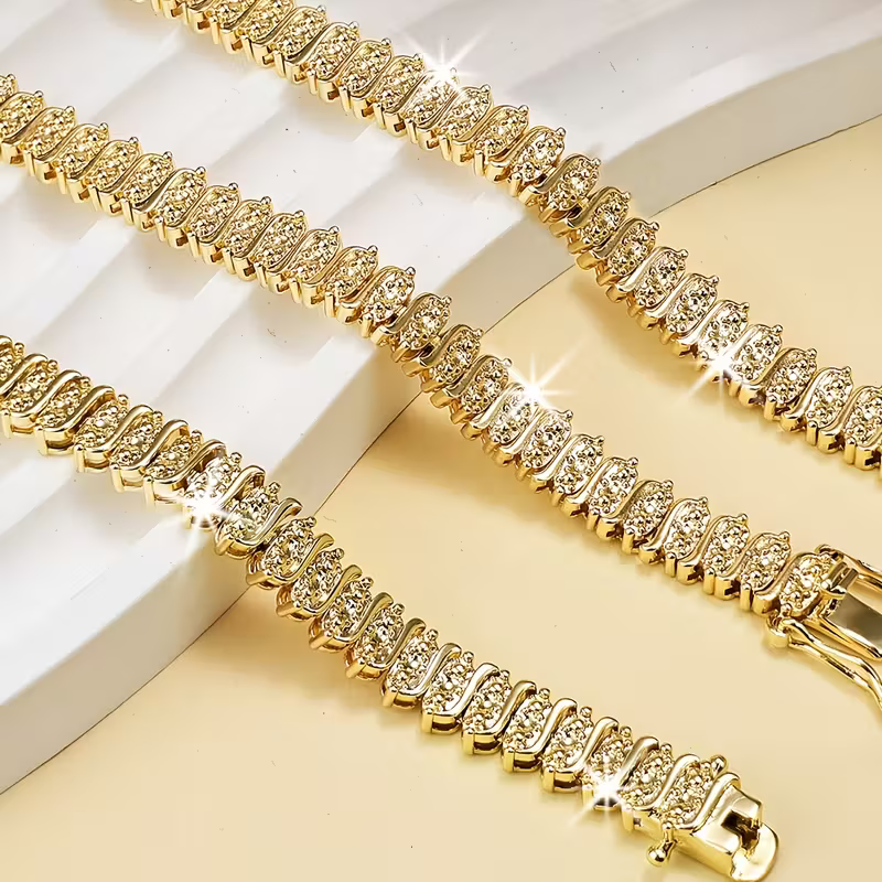 Golden Radiance Tennis Bracelet