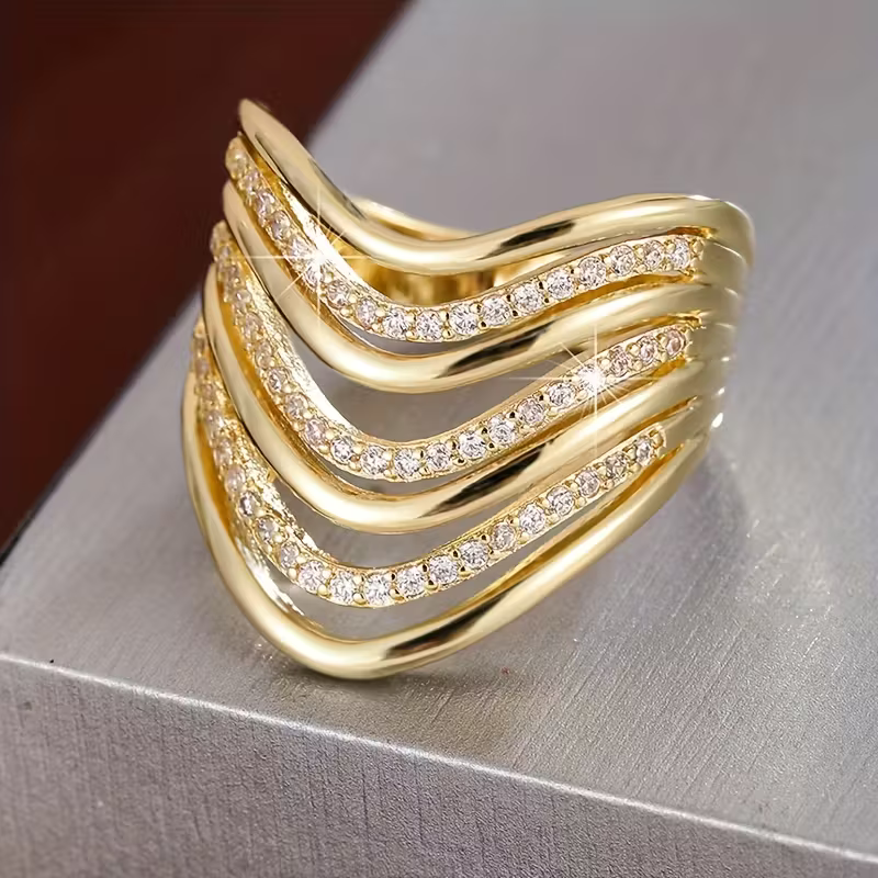 Golden Wave Ring