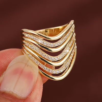 Golden Wave Ring