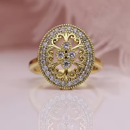 Golden Bloom Halo Ring