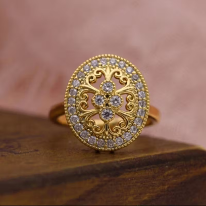 Golden Bloom Halo Ring