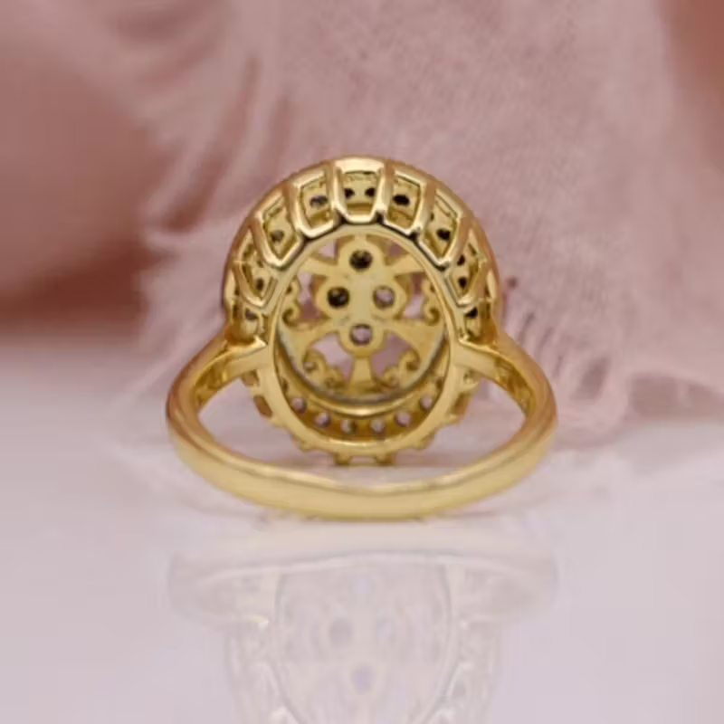 Golden Bloom Halo Ring