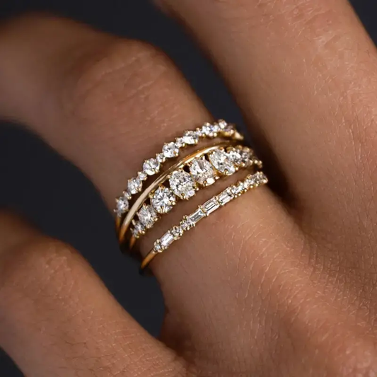 Vintage Zirconia Ring Set
