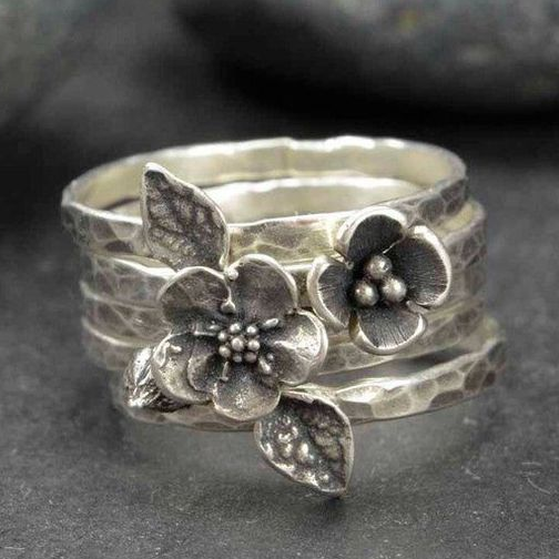 Silver Petal Layer Ring