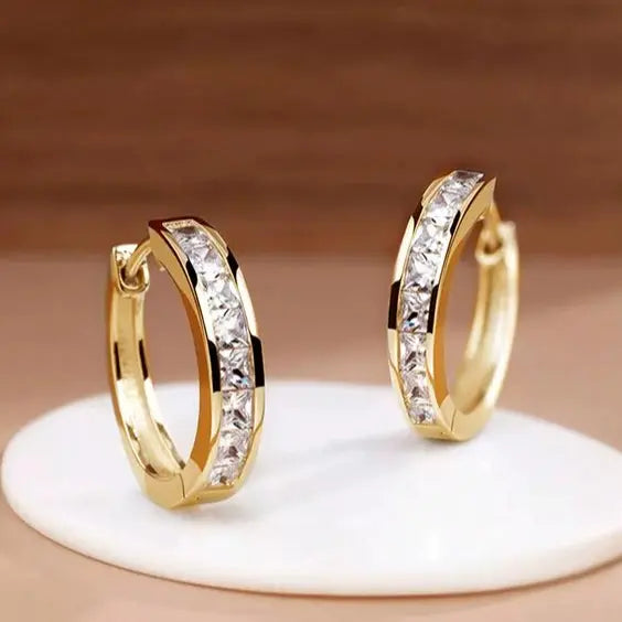 Crystal Gold Earrings