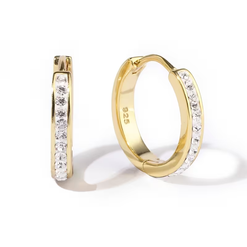 Golden Zirconia Hoops