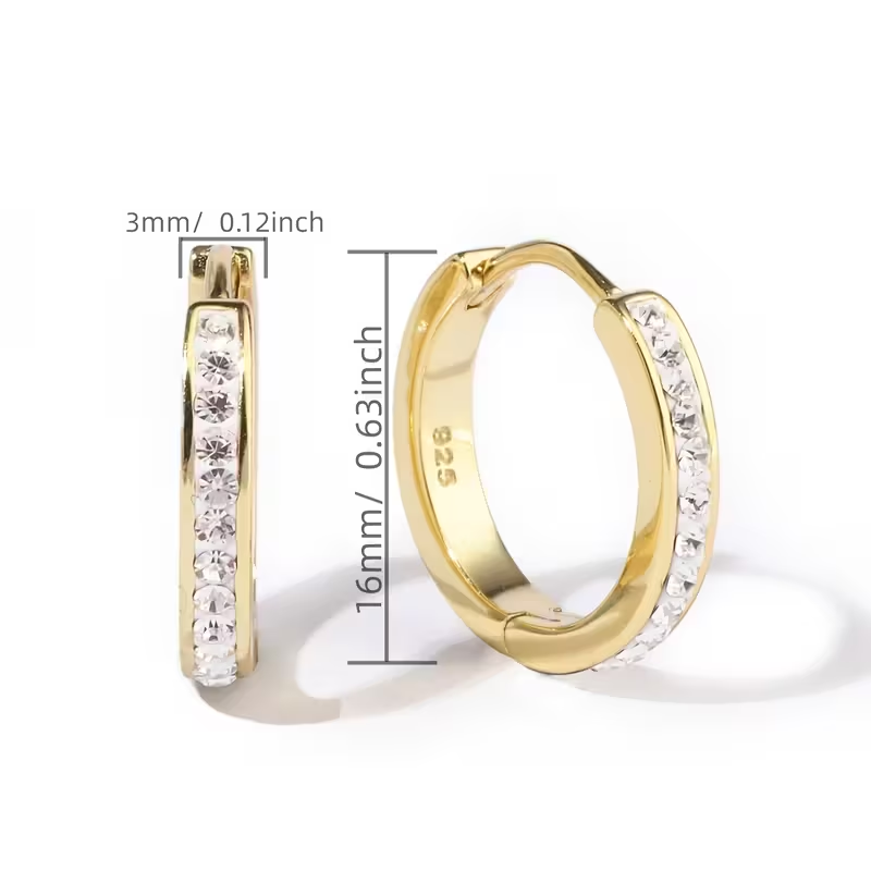 Golden Zirconia Hoops