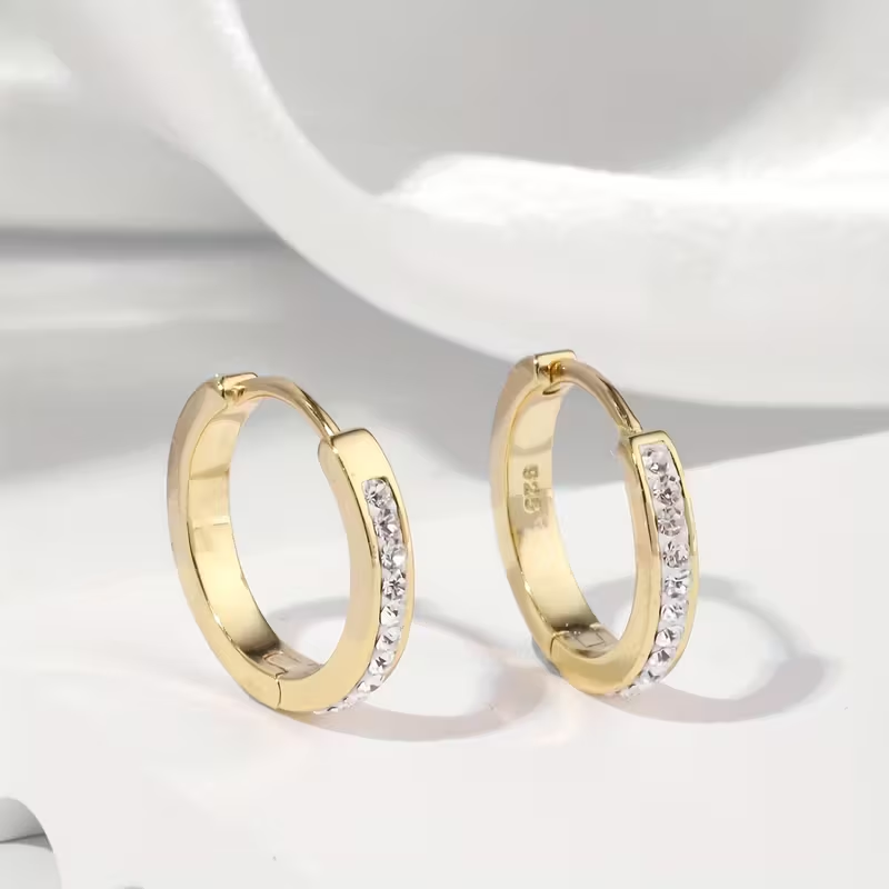 Golden Zirconia Hoops
