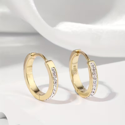 Golden Zirconia Hoops