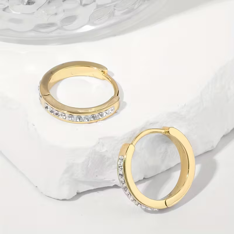 Golden Zirconia Hoops