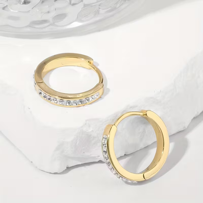 Golden Zirconia Hoops