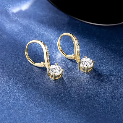Golden Crystal Drop Earrings
