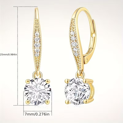 Golden Crystal Drop Earrings