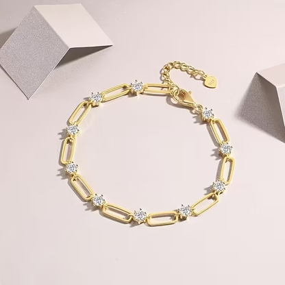 Golden Crystal Link Bracelet