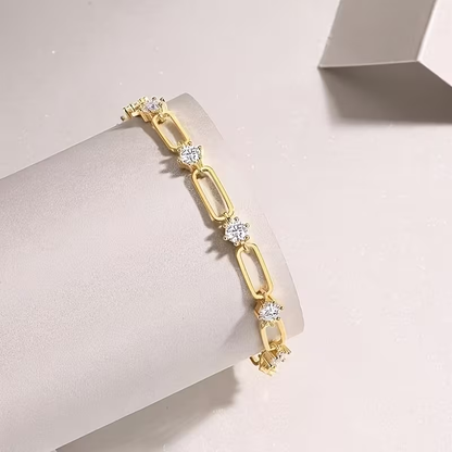 Golden Crystal Link Bracelet