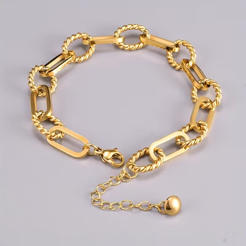 Twisted Gold Chain Bracelet