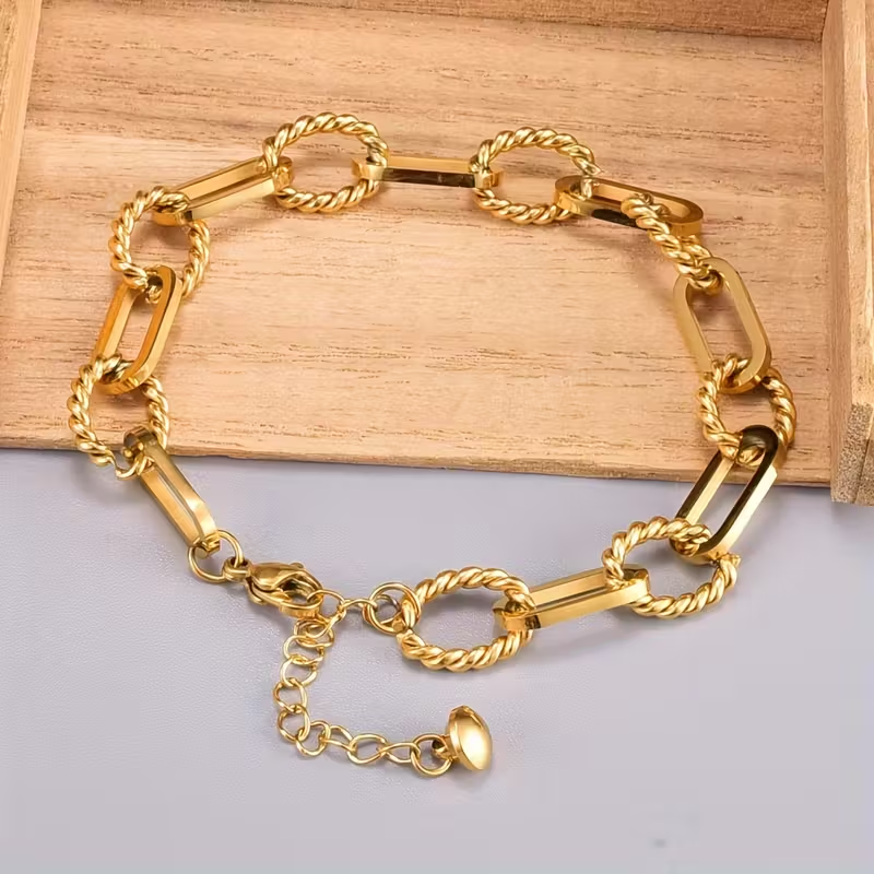 Twisted Gold Chain Bracelet