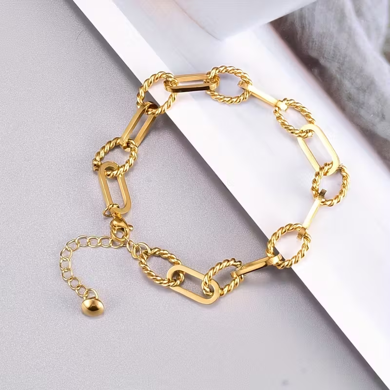 Twisted Gold Chain Bracelet