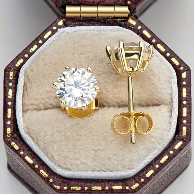 Golden Zirconia Studs