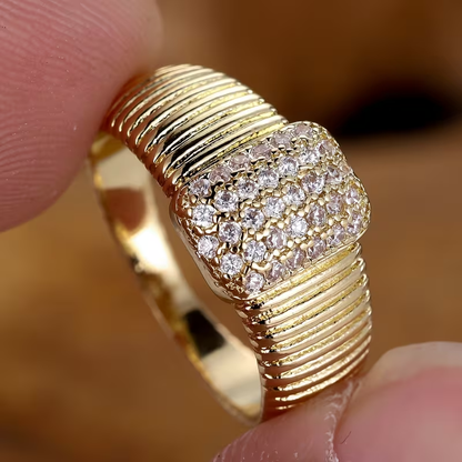 Golden Bold Spark Ring