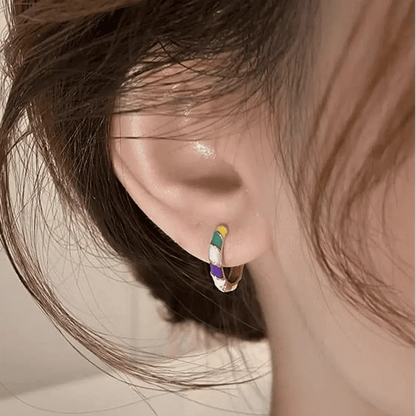 Golden Enamel Earrings