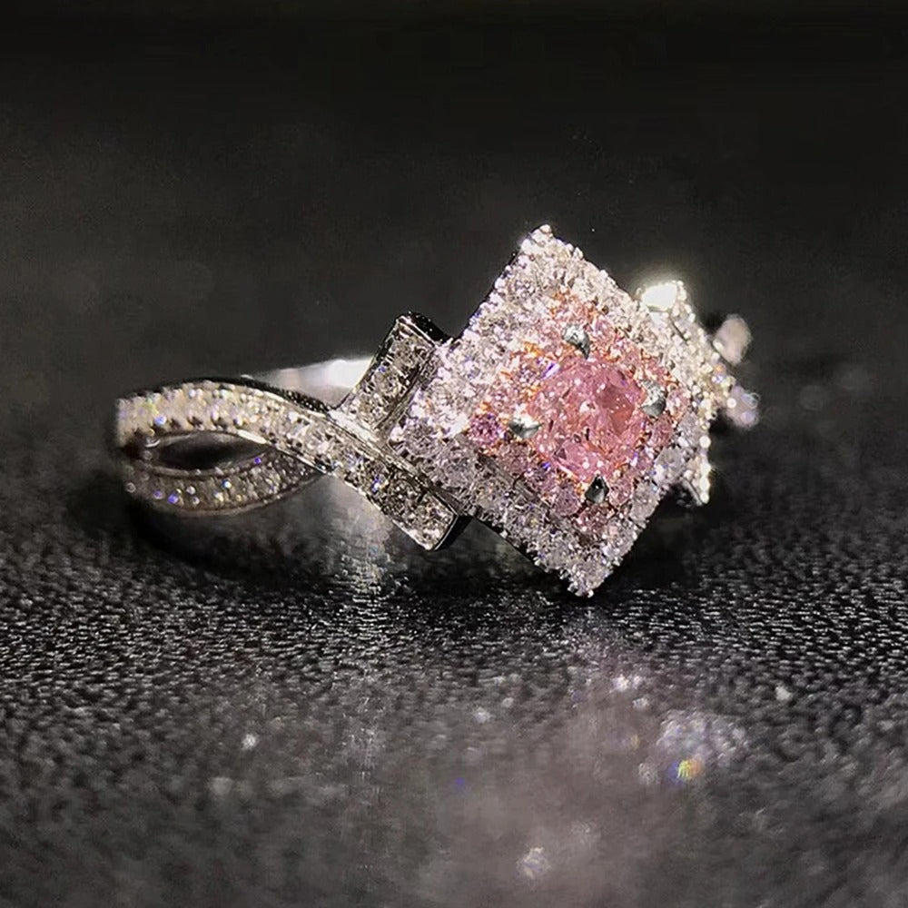 Vintage Pink Crystal Ring