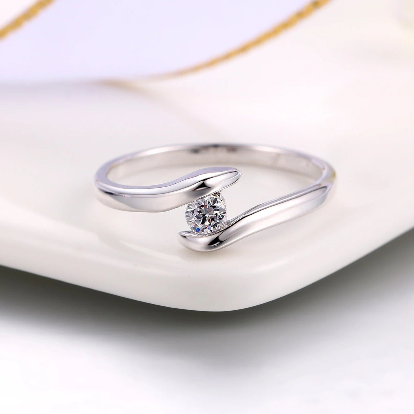 Silver Curved Ring