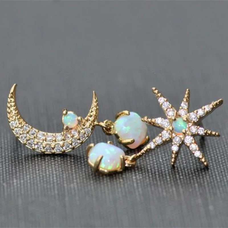 Star & Moon Pearl Earrings