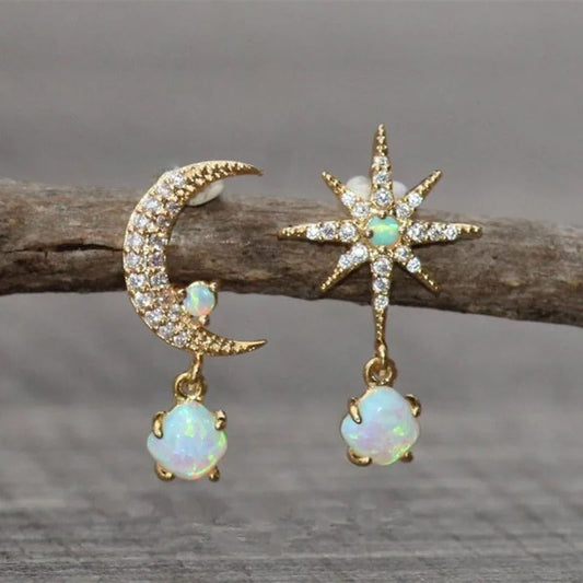 Star & Moon Pearl Earrings