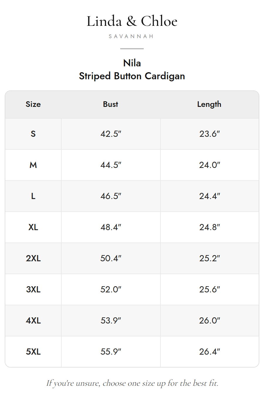 Size chart