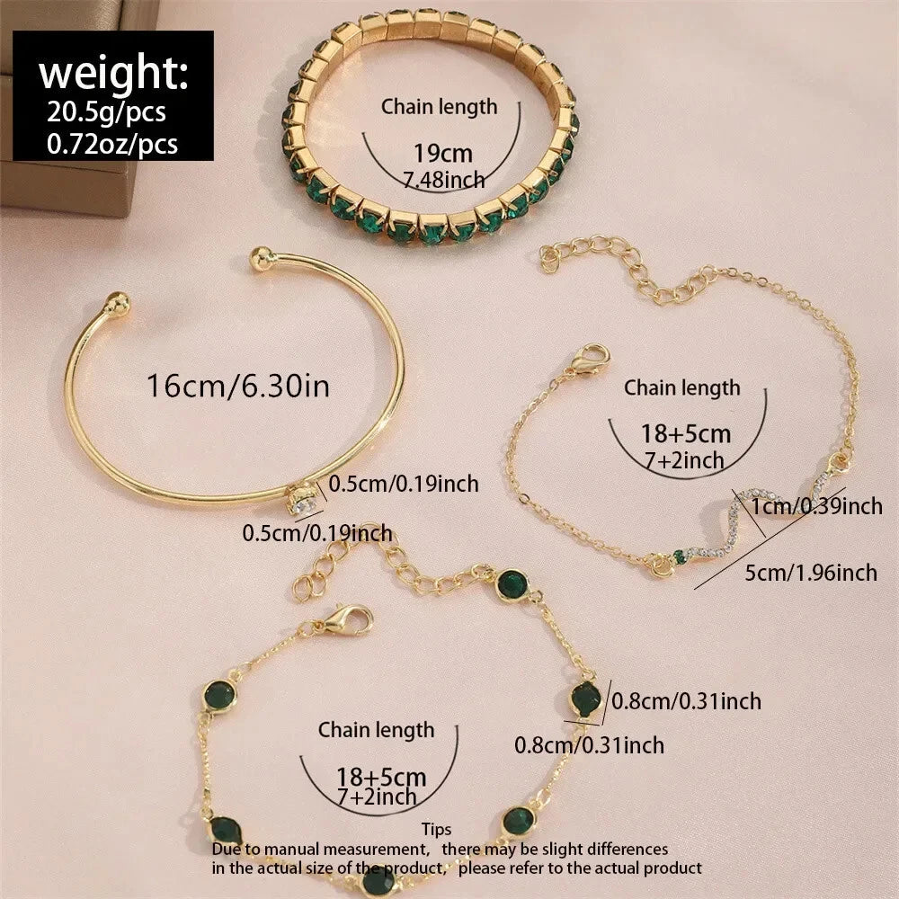 Emerald Glow Bracelet Set