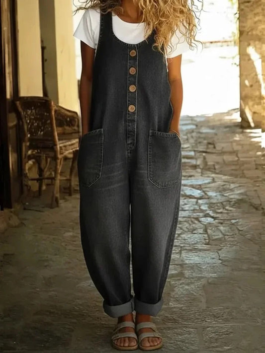 Sienna | Vintage Washed Cotton Denim Overalls