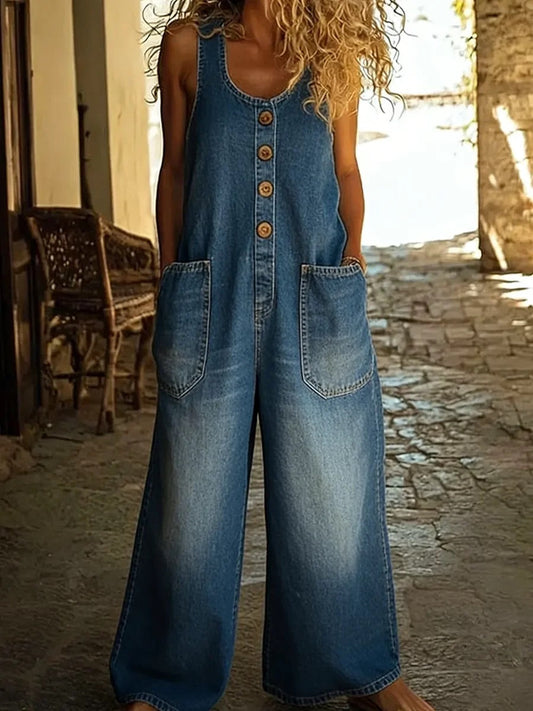 Sienna | Vintage Washed Cotton Denim Overalls