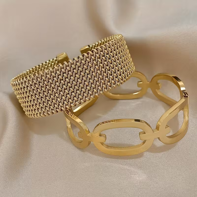 Golden Chain Bracelet Set