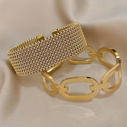 Golden Chain Bracelet Set