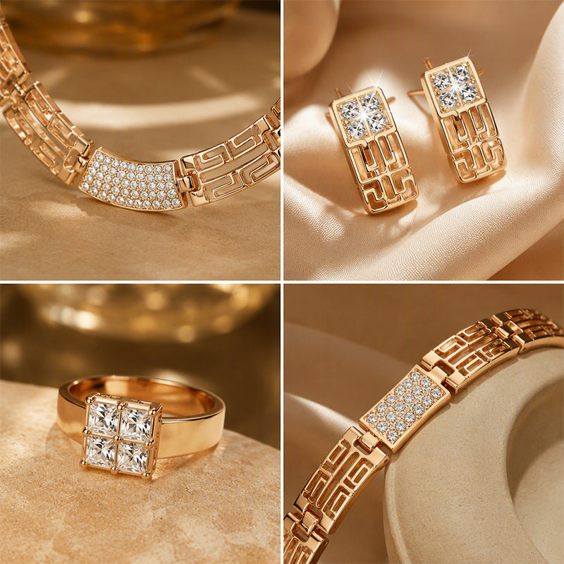 Aurelia rhinestone bracelet and ring detail