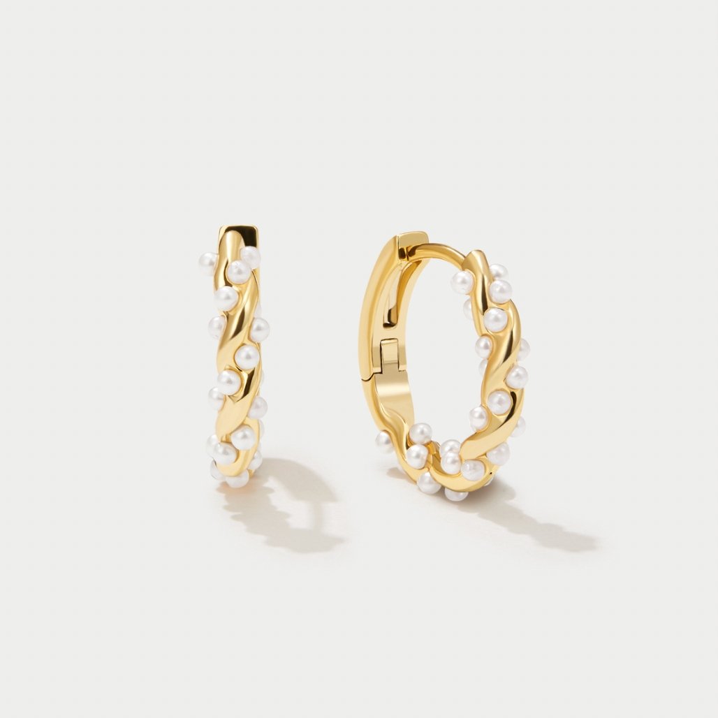 Pearl Twist Hoops