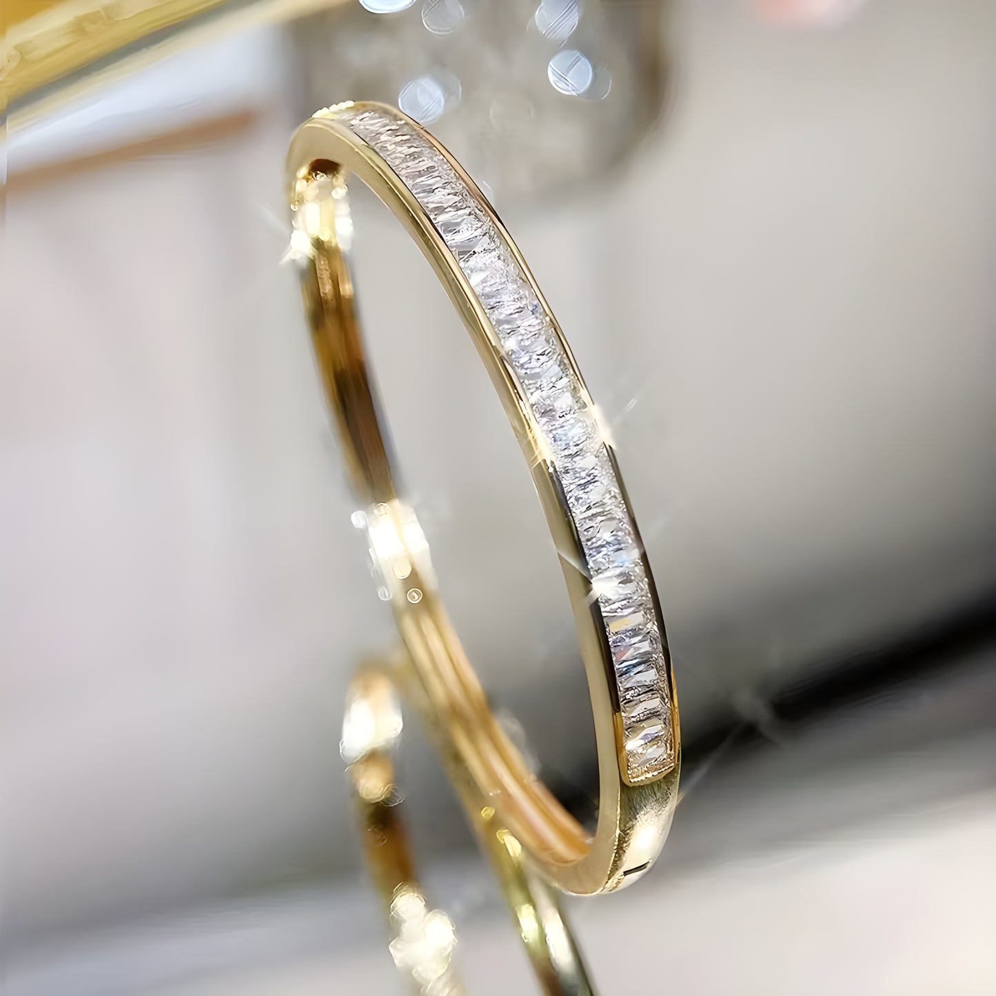 Baguette Cut Gold Bracelet