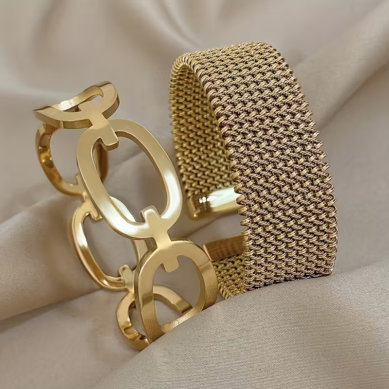 Golden Chain Bracelet Set